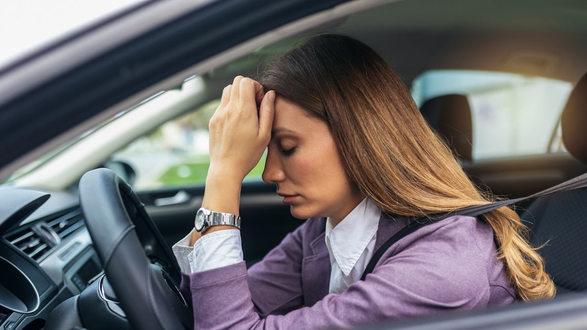 Woman drowsy driving