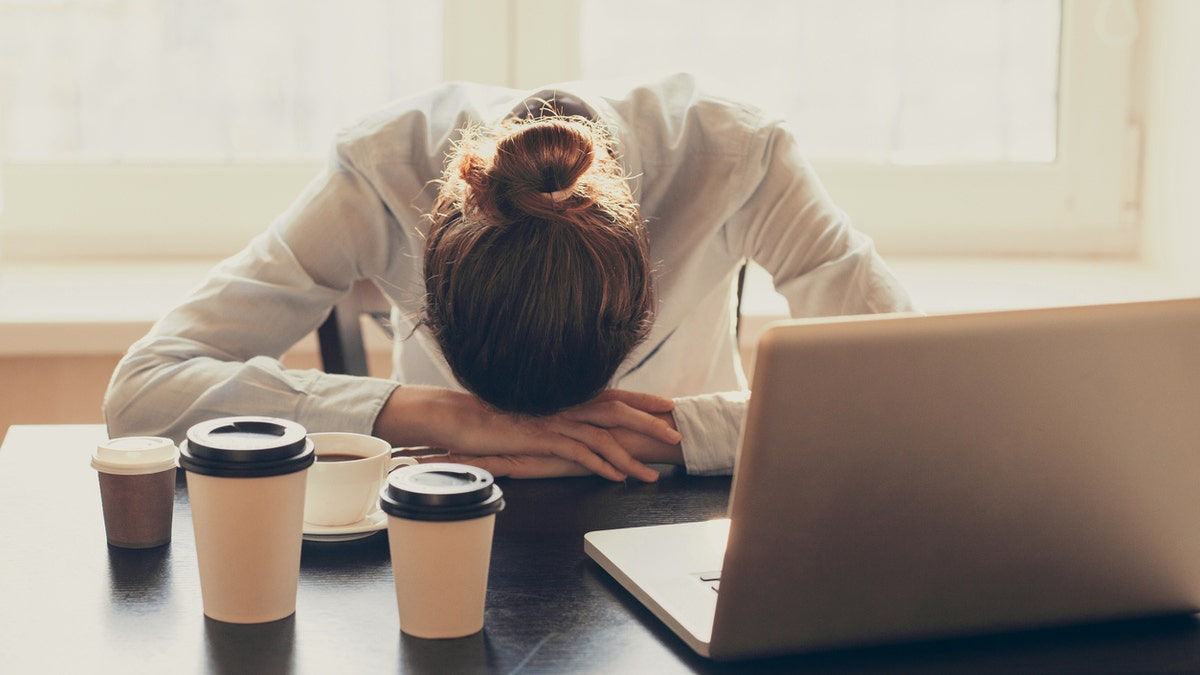 Woman tired at work