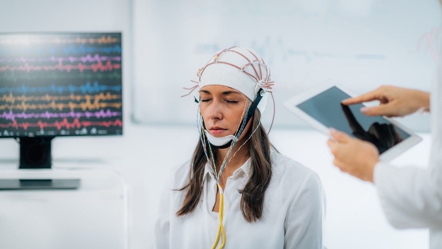 woman brain electrodes