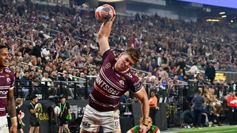 Rugby star shows off his best 'Gronk' impression as sport dazzles in Las Vegas debut
