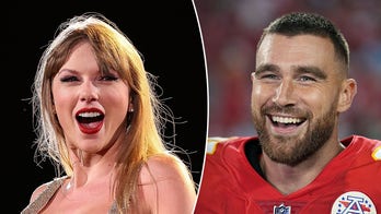 Travis Kelce appears to wipe away tears as Brittany Mahomes comforts him during Taylor Swift Eras Tour stop