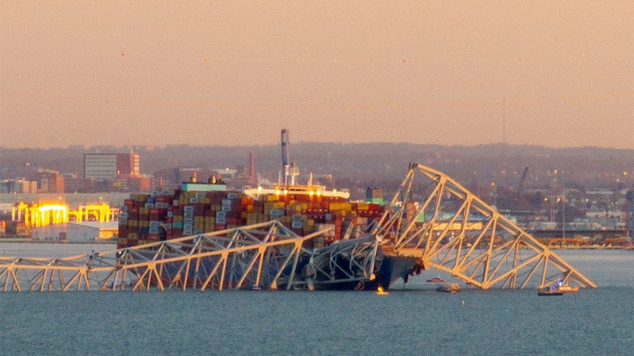 Steel frame on the cargo ship.