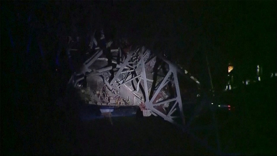 Photo of the collapsed bridge on the ship.