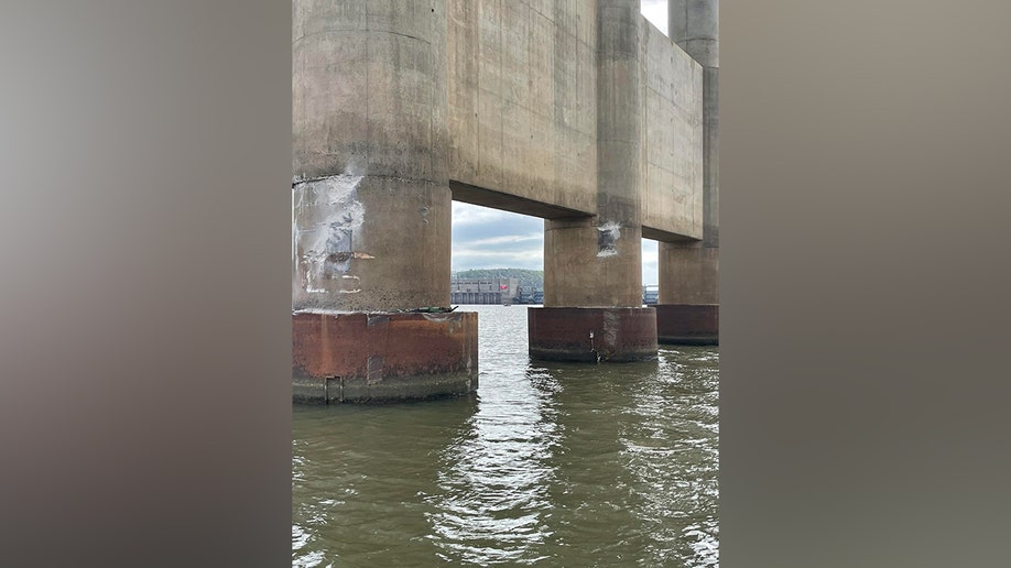 Barge left a mark on bridge
