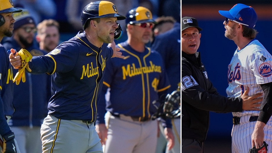 Tensions boil in Mets-Brewers opening day game after Rhys Hoskins' slide into Jeff McNeil