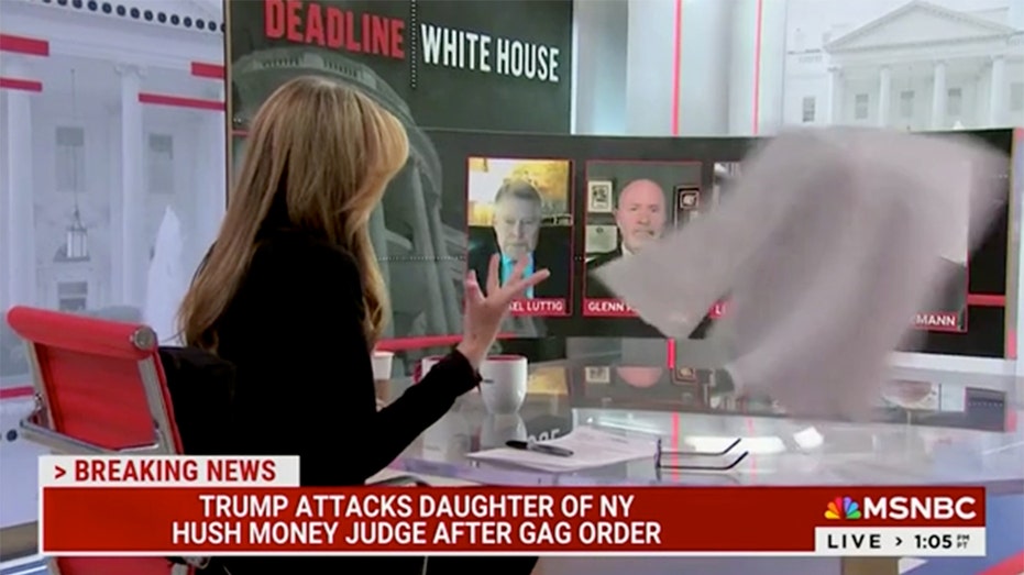 MSNBC host angrily throws her script during show in reaction to Trump calling out judge's daughter