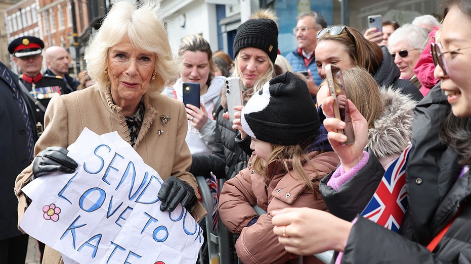 Queen Camilla says Kate Middleton will be ‘thrilled’ as she accepts touching sign from two young fans