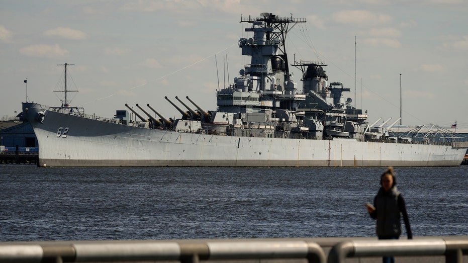 Historic USS New Jersey crosses the Delaware, en route to Philadelphia for repairs
