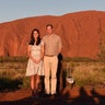 Prince William, Princess Catherine stand in front of Uluru