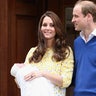 Princess Catherine and Prince William outside the hospital after daughter, Charlotte is born