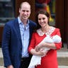 The Duke and Duchess of Cambridge depart the Lindo Wing with their newborn son, Prince Louis of Cambridge, at St Mary's Hospital April 23, 2018. The boy weighed in at 8 pounds, 7 ounces.