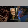 Mark Dodson, center, with Salacious Crumb and Gremlins characters behind him