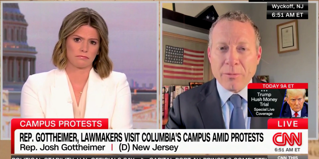 Democratic Rep. Gottheimer says he would be worried to send children to Columbia after visiting protests - Vimarsana News