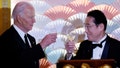 U.S. President Joe Biden and Japan's Prime Minister Fumio Kishida toast during an official State Dinner at the White House in Washington, U.S., April 10, 2024.