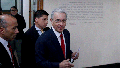 Senator and former president Alvaro Uribe arrives to the Supreme Court for questioning in an investigation for witness tampering charges in Bogota, Colombia, Oct. 8, 2019.