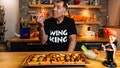 &quot;Wing King&quot; Drew Cerza, founder of the National Buffalo Wing Festival held each year in Buffalo, New York, created a special Totality Wing to celebrate the rare total solar eclipse over the city on Monday, April 8, 2024.