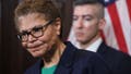 LA Mayor Karen Bass and City Administrative Officer Matt Szabo unveil the 2024-25 fiscal budget at City Hall.  (Robert Gauthier/Los Angeles Times via Getty Images) - Fox News