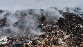 Piles of waste continue to burn at a garbage dump in Villa Nueva, Guatemala, Tuesday, April 9, 2024. According to the Guatemalan emergency agency CONRED, 60 percent of the fire has been controlled as the poor air quality in the countrys capital caused schools to close for two days.