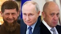 Triptych of Russian political and military leaders.