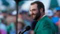 Scottie Scheffler speaks after winning the Masters golf tournament at Augusta National Golf Club Sunday, April 14, 2024, in Augusta, Ga.