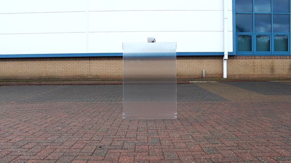 invisibility shield on a sidewalk