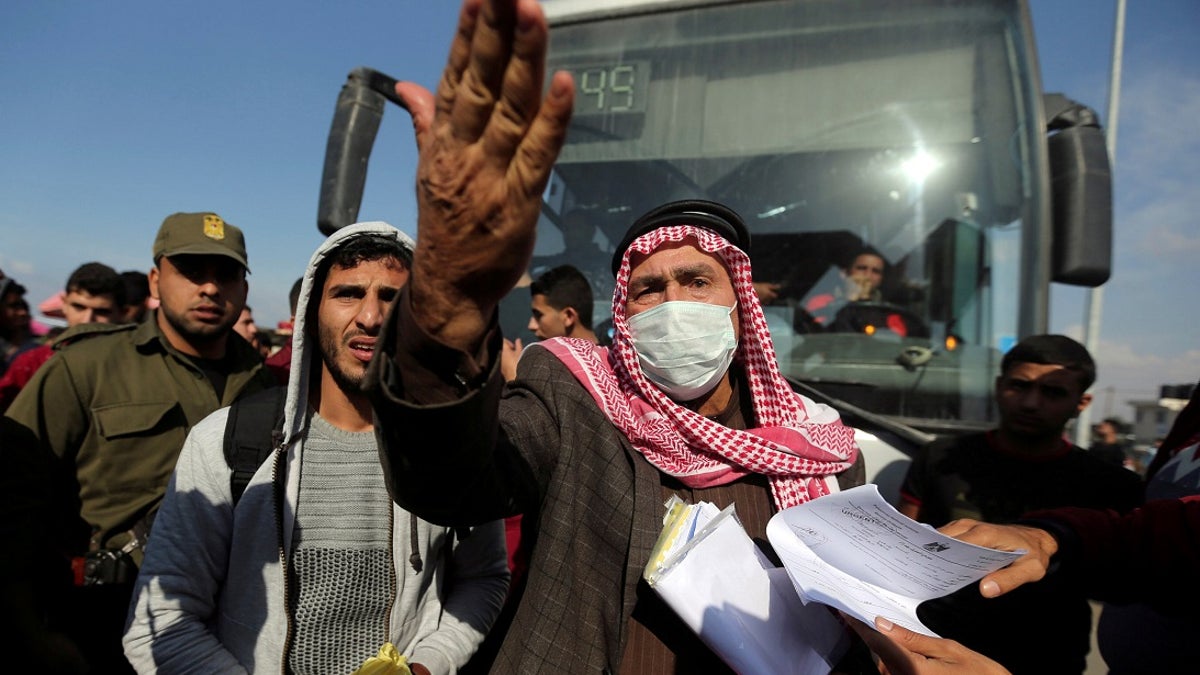 Palestinian man in Rafah near a border crossing