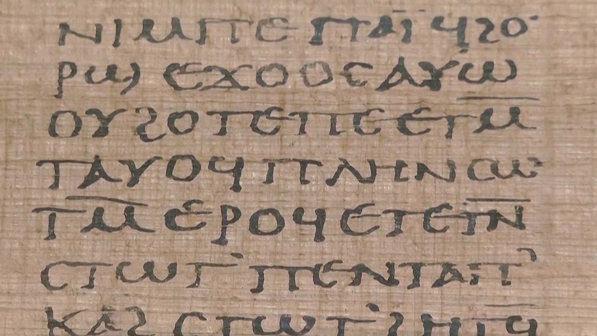A view of the Crosby-Schoyen Codex, written in Coptic on papyrus around 250-350 A.D., and produced in one of the first Christian monasteries.