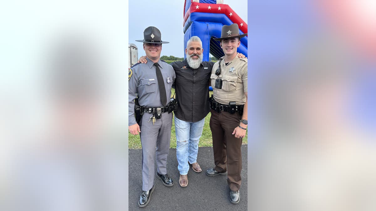 Warriors Heart Virginia Executive Director, former law enforcement officer and USAF Veteran Michael Marotta gives thanks to law enforcement officers. 