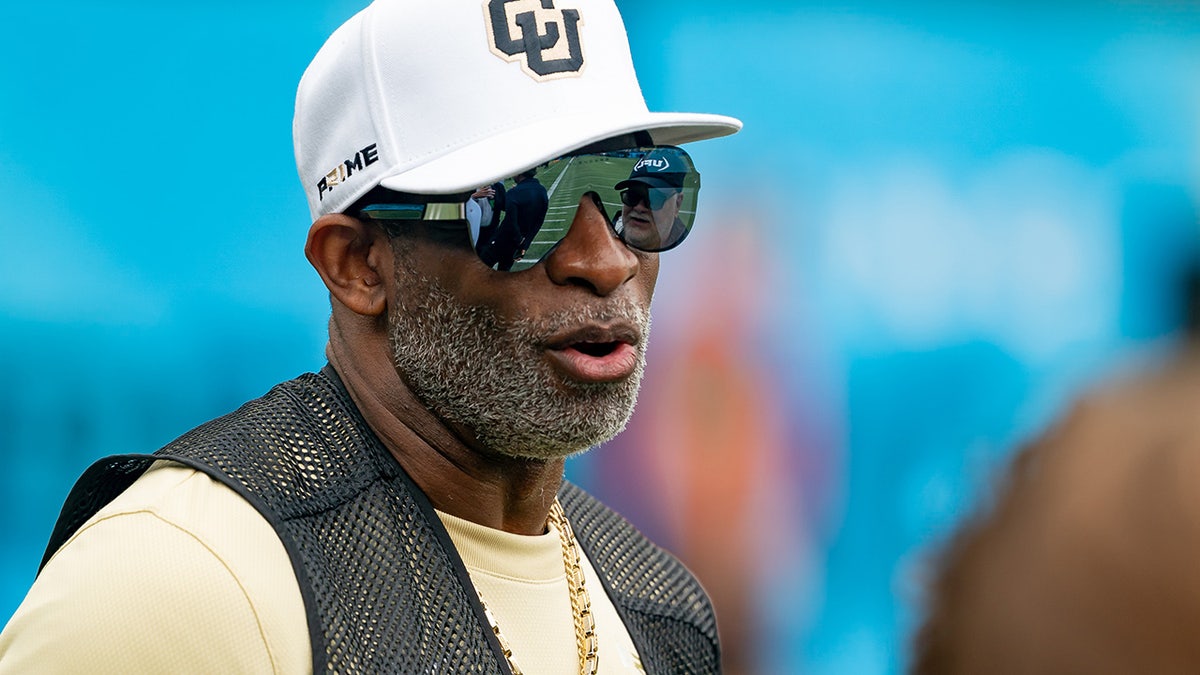 Deion Sanders at a UFL game