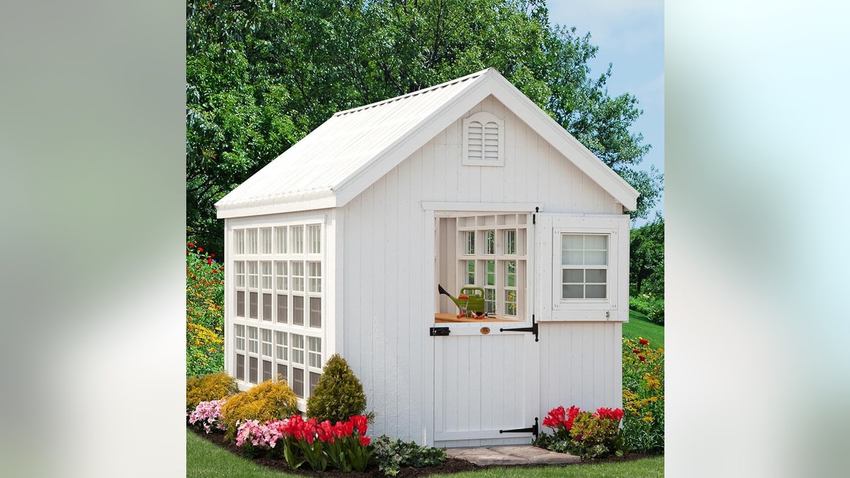 Easily turn this cute greenhouse into the guest home of your dreams. 