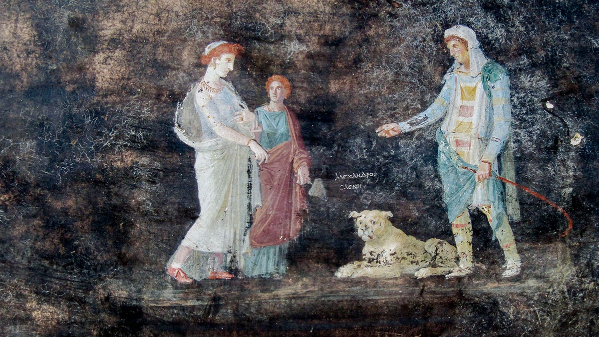 Helena de Troya y París Fresco de Troya 