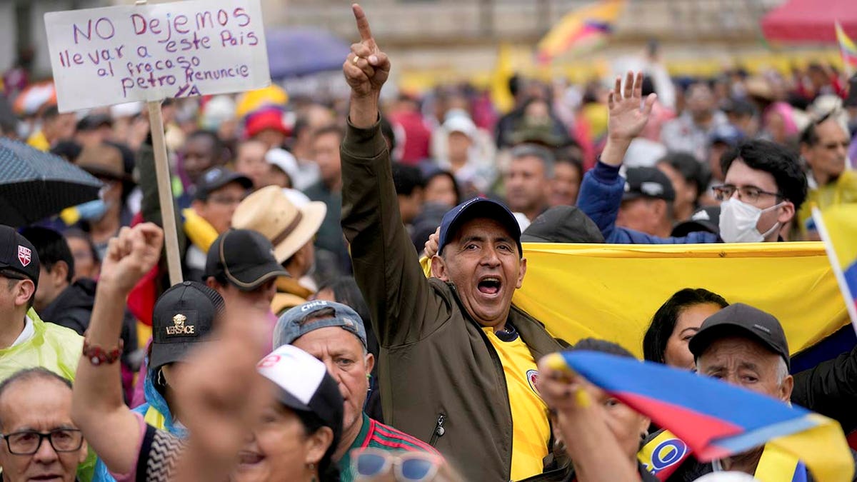 Tens of thousands of Colombians protest against leftist president’s agenda