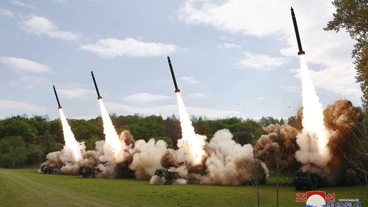 rockets mid-launch in North Korea