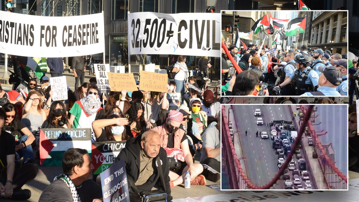 Anti-Israel demonstrations block traffic