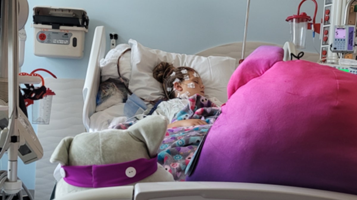 Aspen Lamfers in a hospital bed
