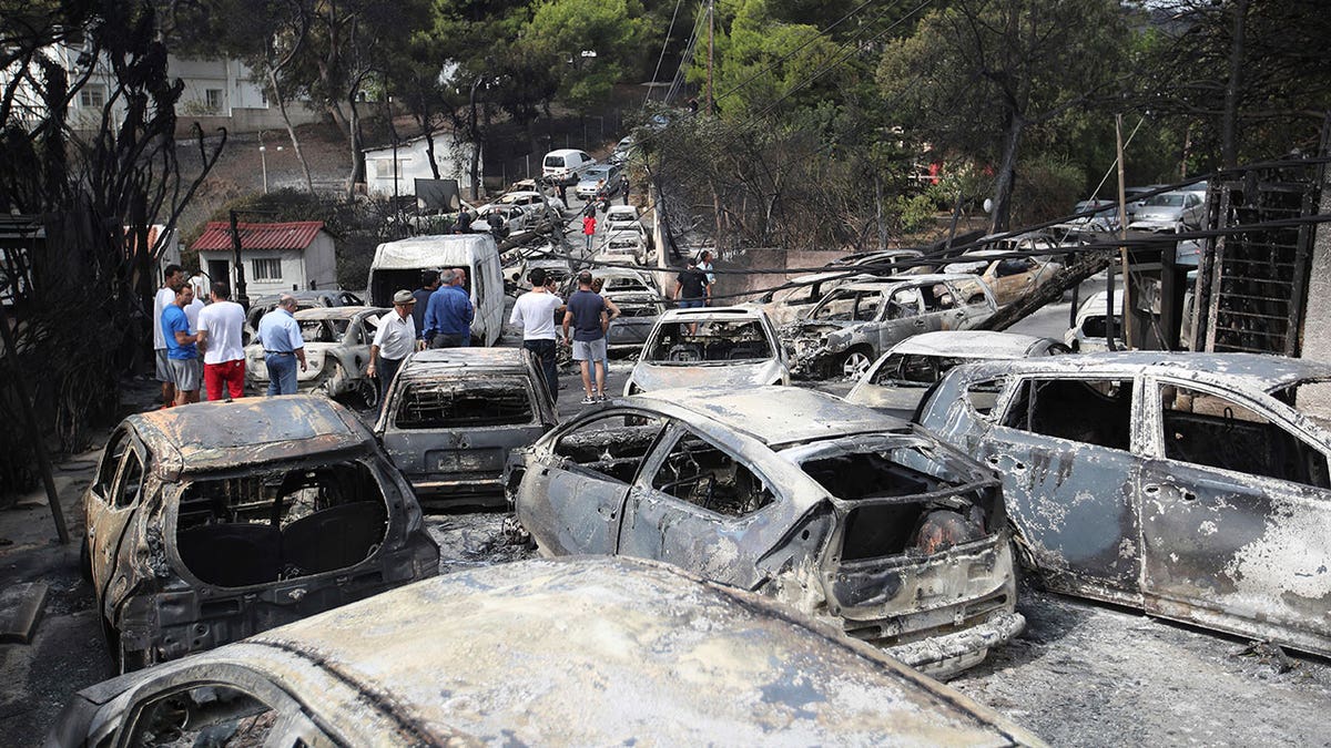 Greece wildfire remains
