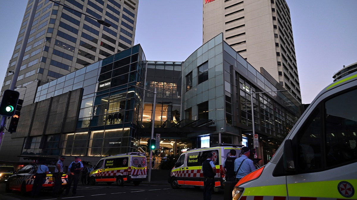 First responders outside Australian mall after attack