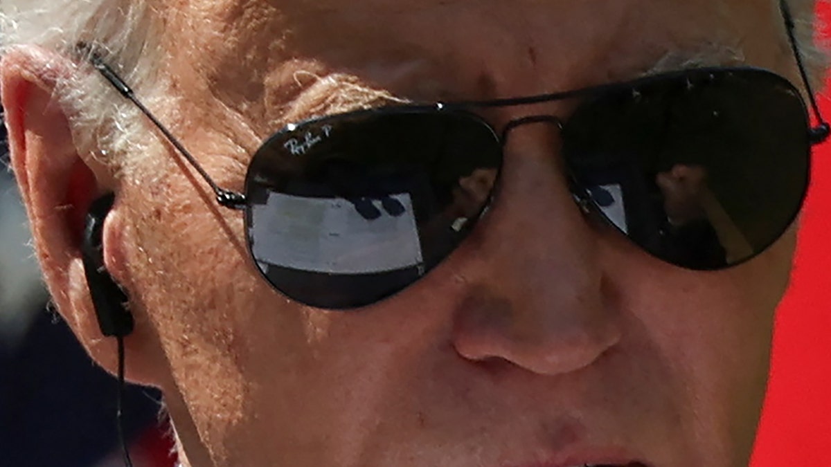 Close-up of Biden's sunglasses