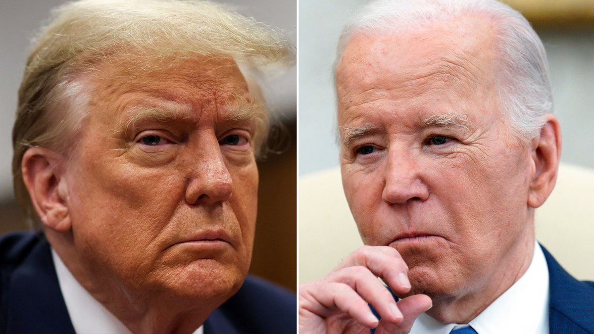 A split picture of former President Trump and President Biden