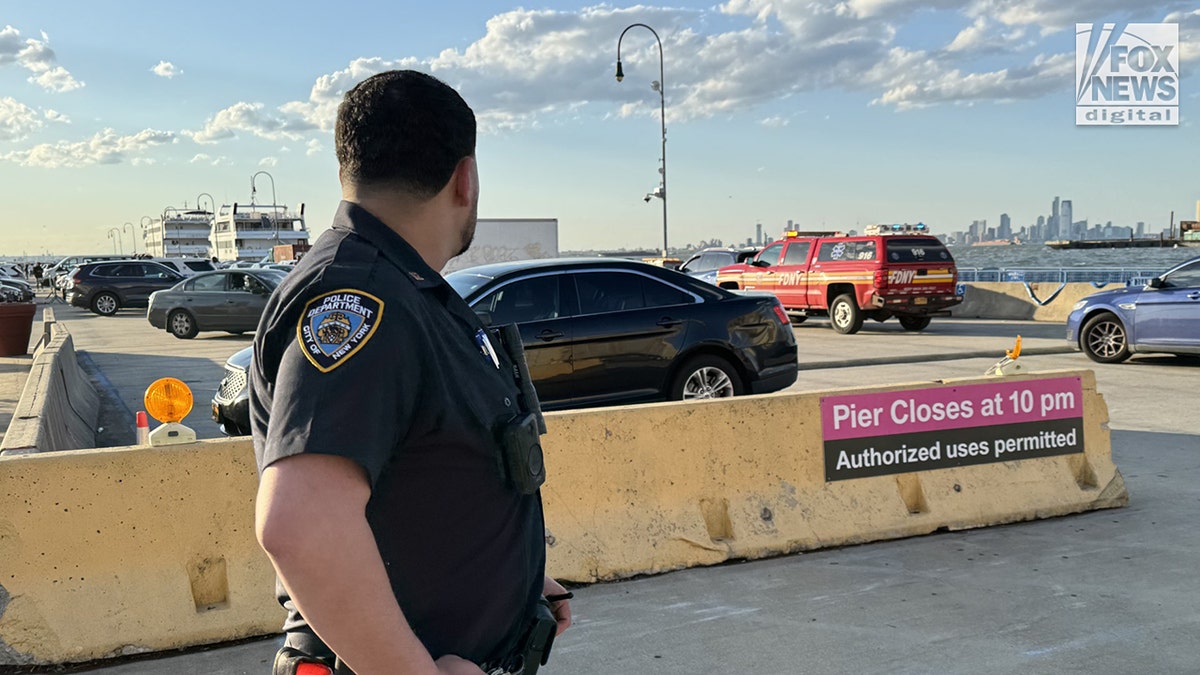 NYPD cop at the Brooklyn Army Terminal 