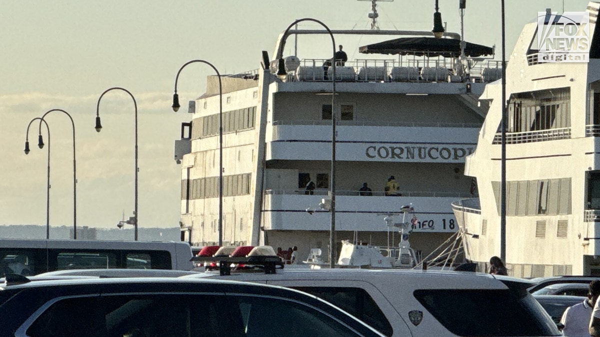 Large ship at the Brooklyn Army Terminal