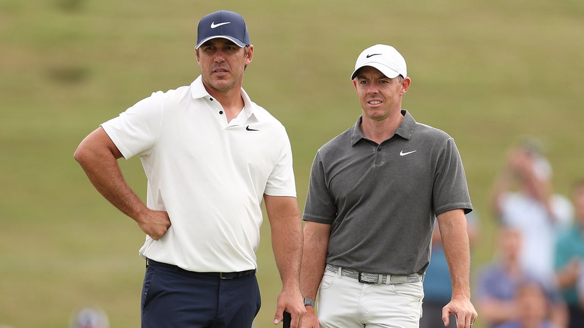 Brooks Koepka and Rory McIlroy on the golf course
