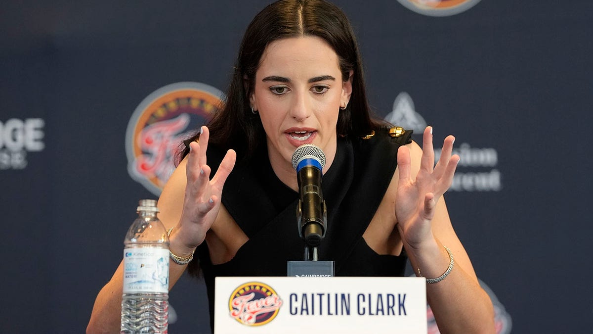 Caitlin Clark at the Fever press conference