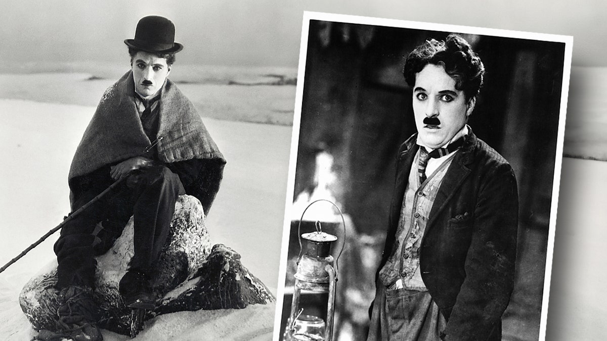 Charles Chaplin In two photos from The Gold Rush