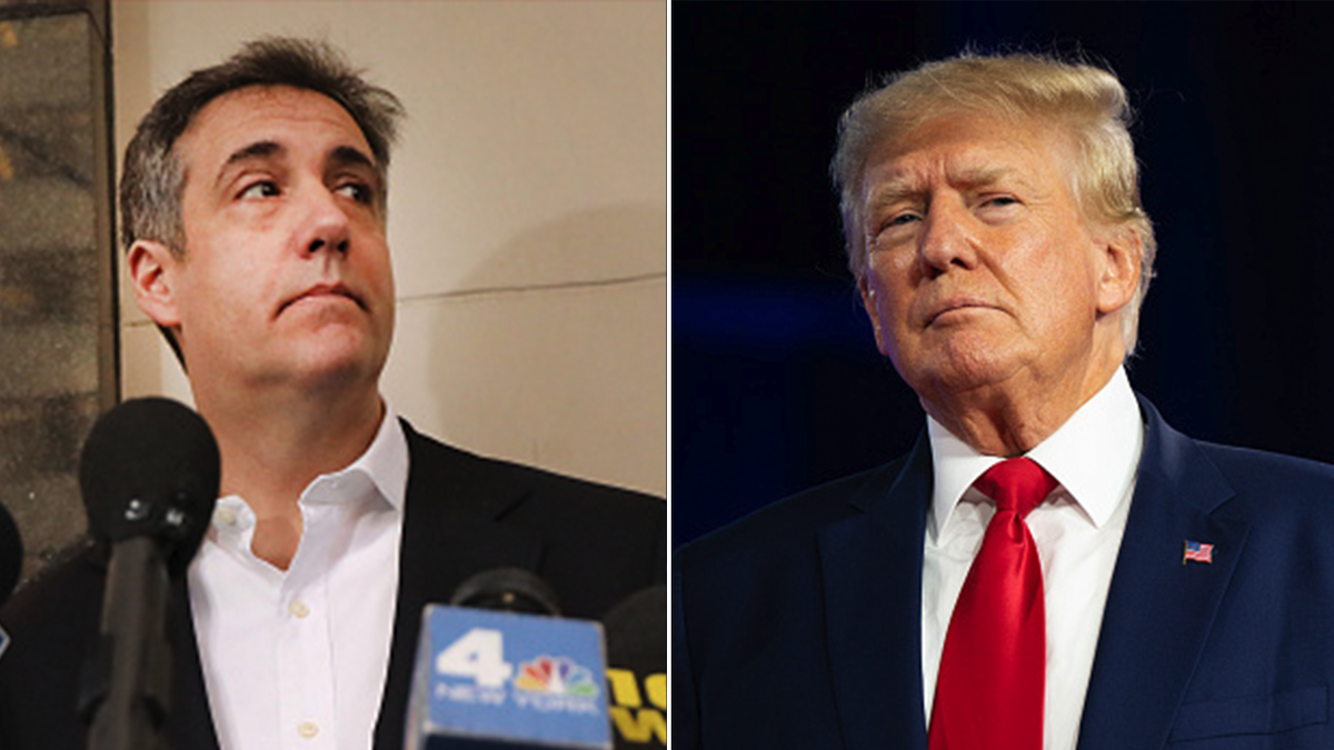 Michael Cohen and Donald Trump divided image