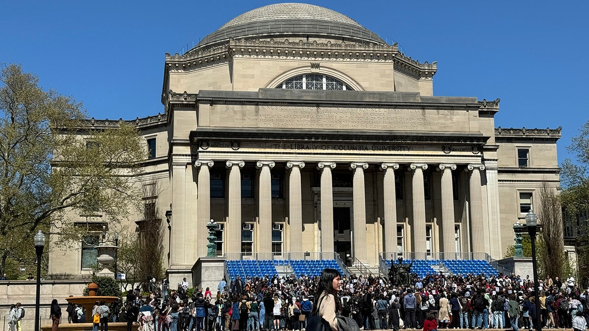 Anti-Israel agitators build a camp on the Campus of Columbia University