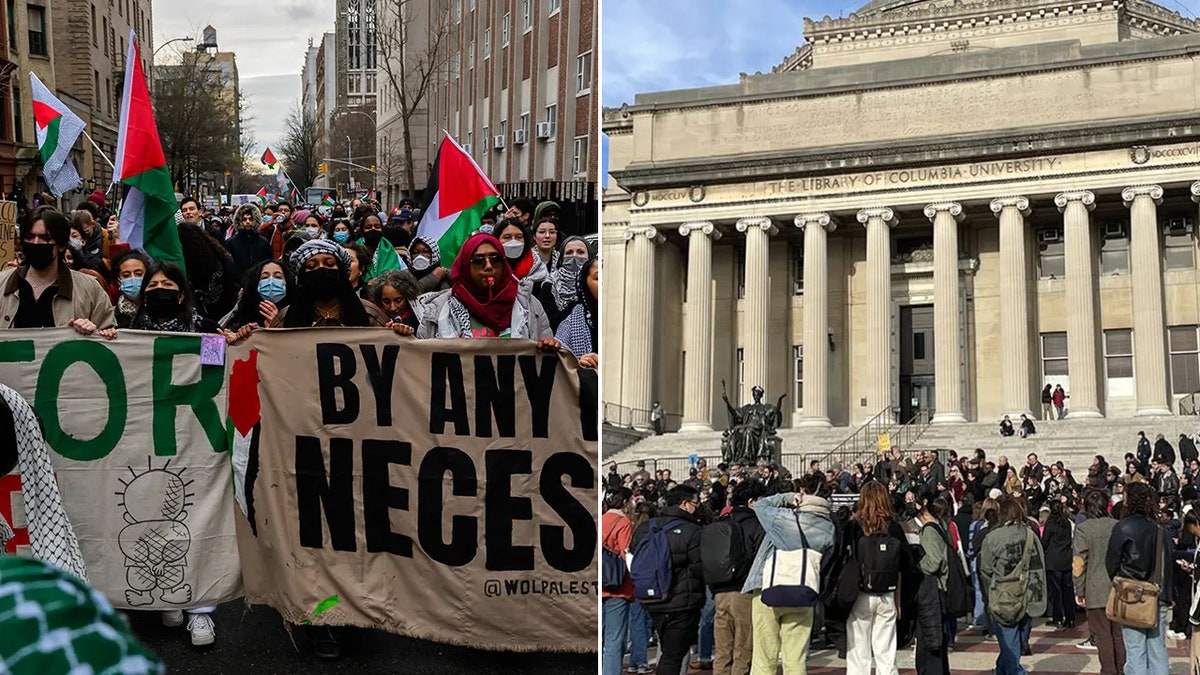 Pro-Palestinian protests near and on Columbia University campus