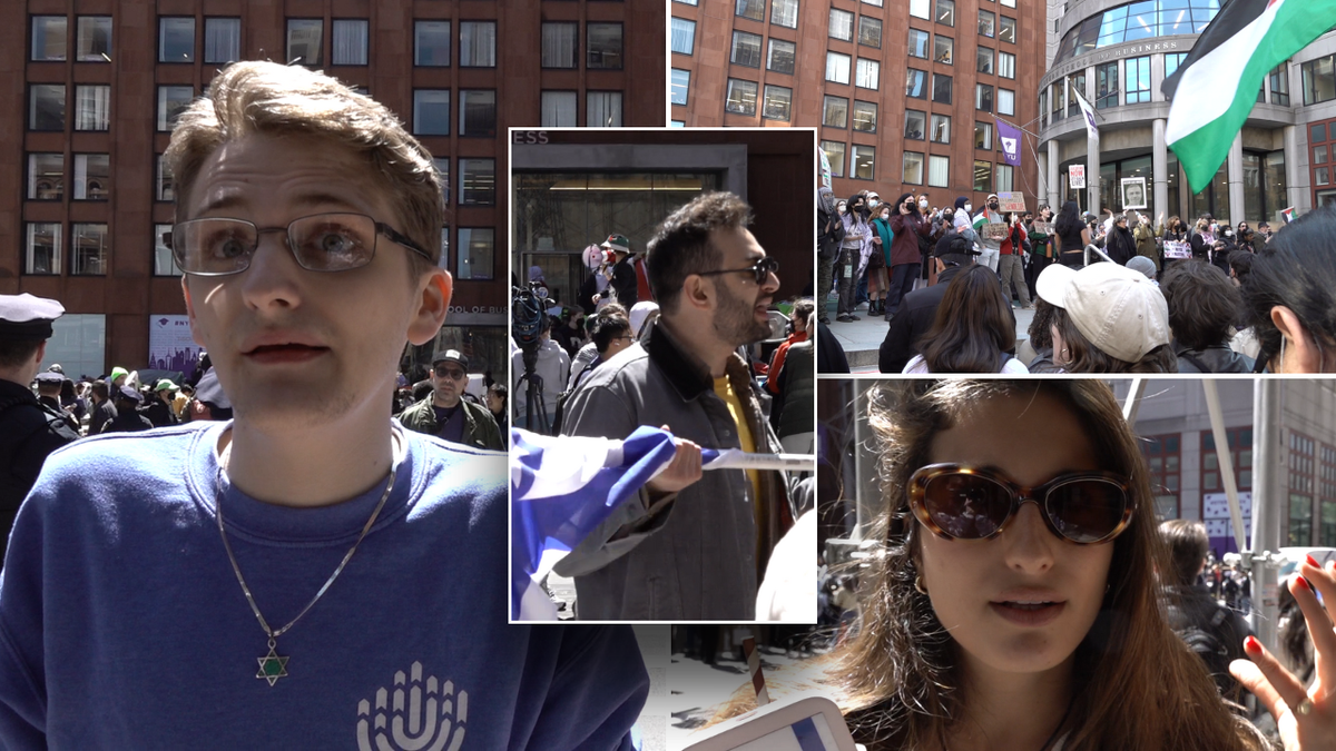 Jewish NYU students at anti-Israel protest