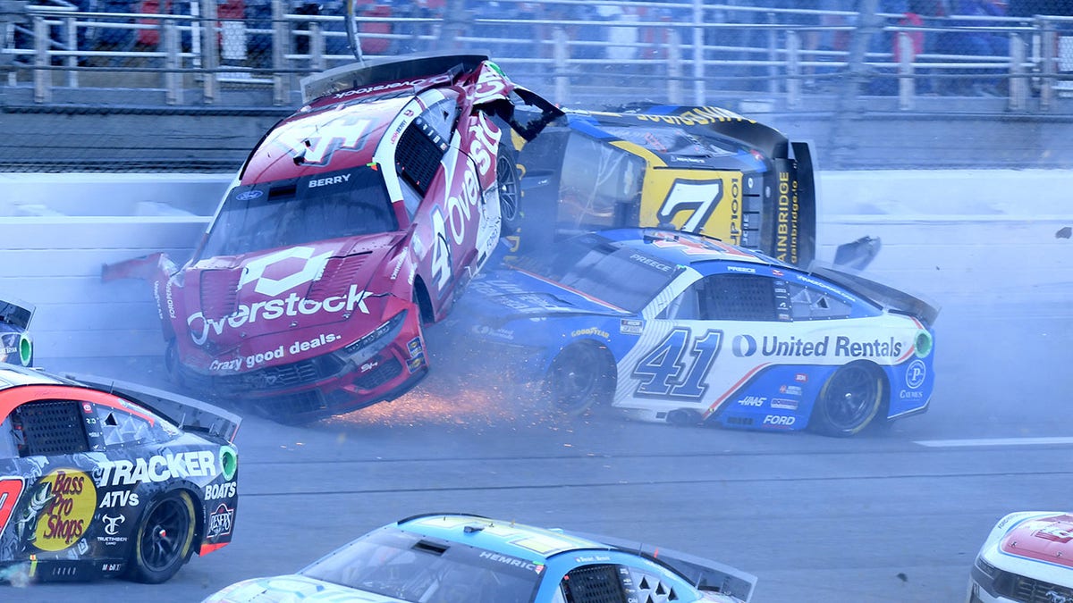 Josh Berry upended with Corey LaJoie