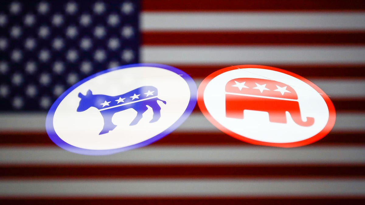 Democrat and Republican Party logos